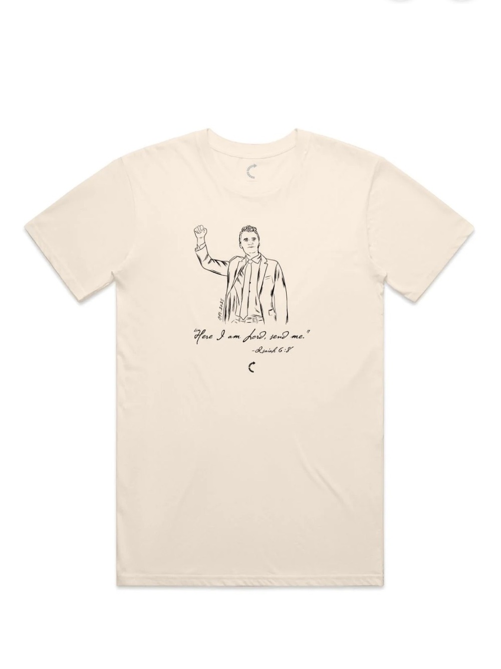 Charlie Kirk Crew Classic Graphic Tee - Cream